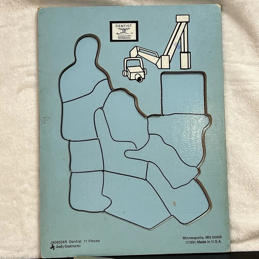 Vintage 1991 Judy Wooden Puzzle DENTIST #J606024R 11 Pc Made in USA